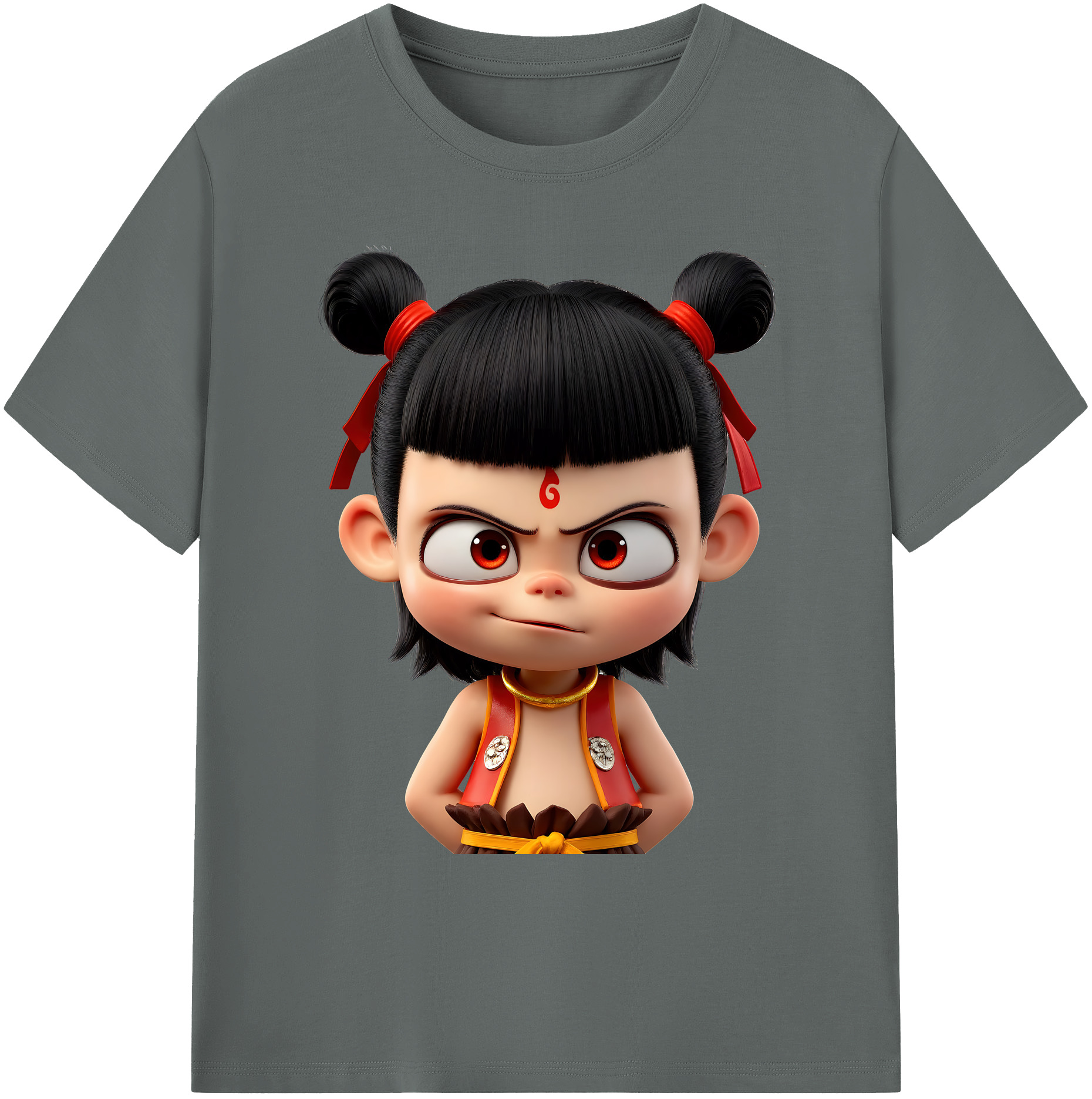 （画像用） Ne Zha 2 ナタ 魔童の大暴れ 綿100％ メンズ半袖Tシャツ｜肌触りやわらか＆通気性
